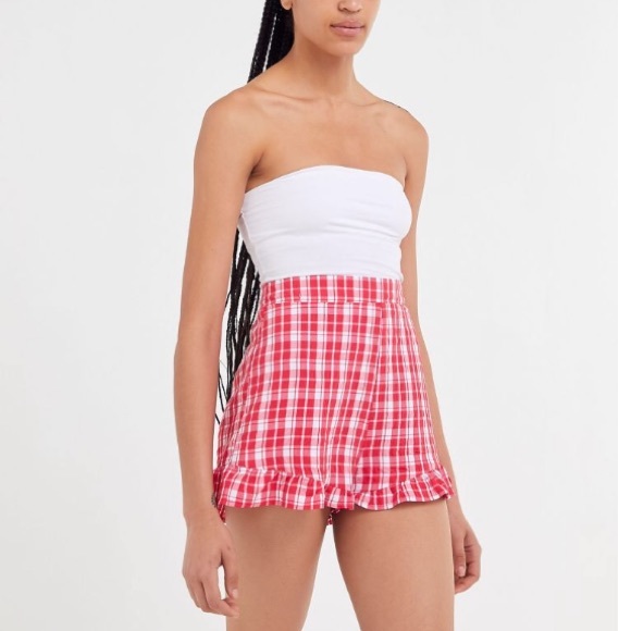 Urban Outfitters Plaid ruffle shorts - Picture 2 of 4